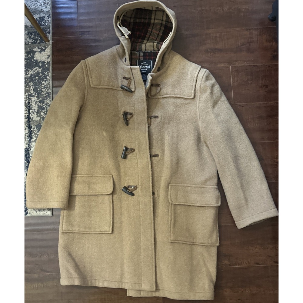 GLOVERALL The Original MONTY DUFFLE COAT 44 Wool Hood Medium Toggle Buffalo